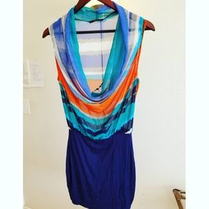 H&M Blue Green Multicolor Formal Dress Size S